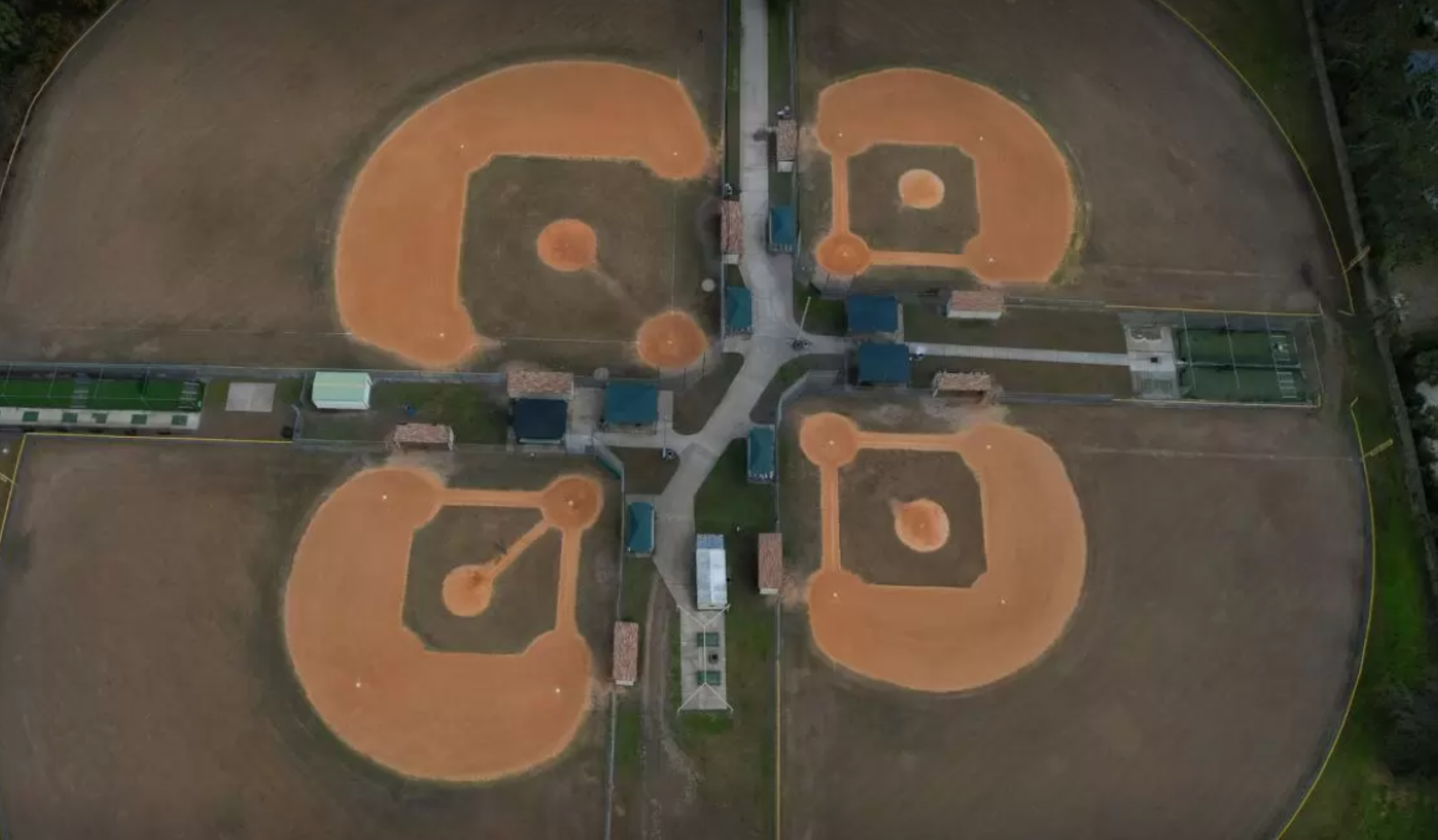 An aerial view of Cornerstone Park and its range of amenities.