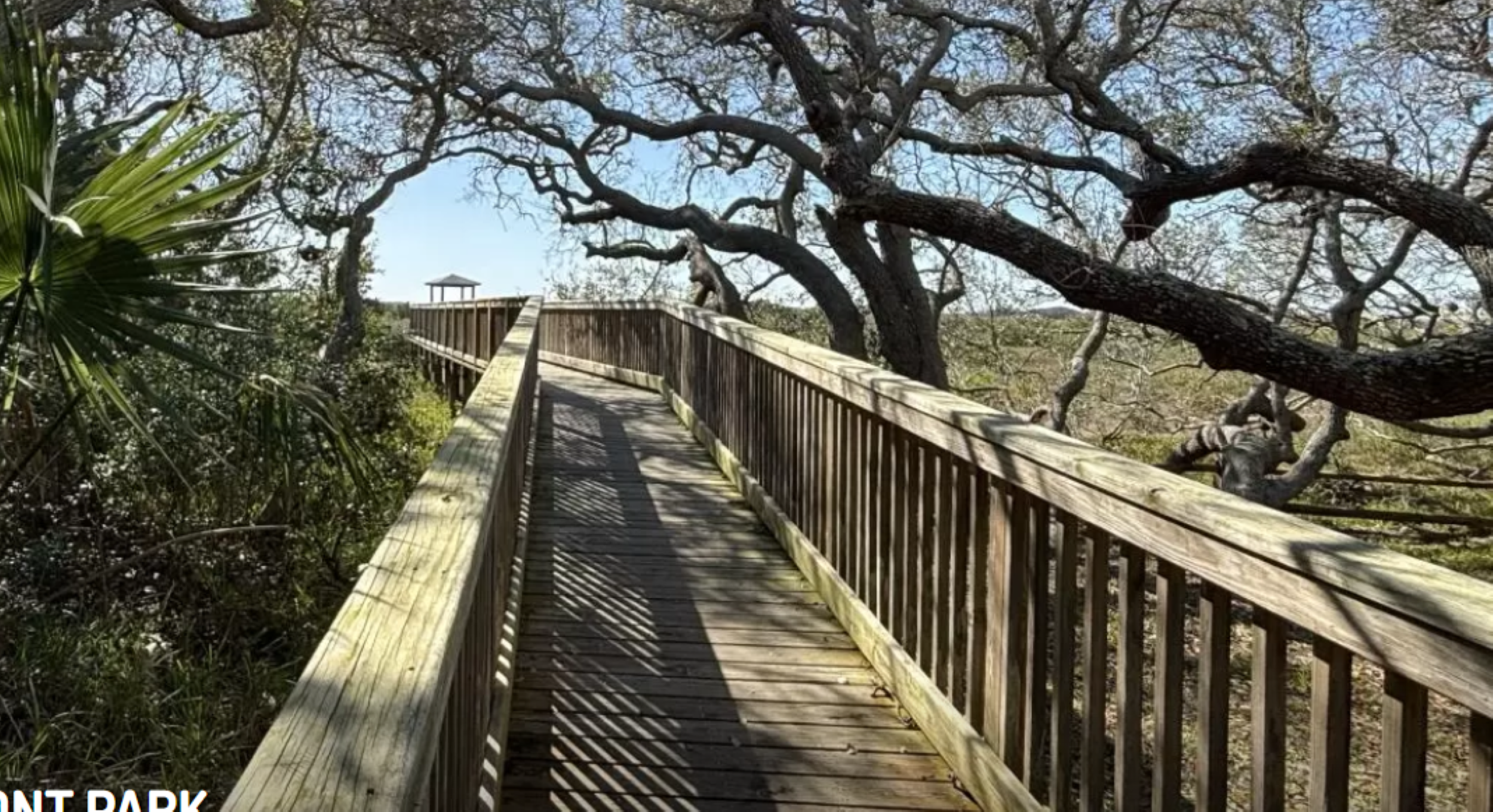 A wooden bridge leads to Nease Beachfront Park.