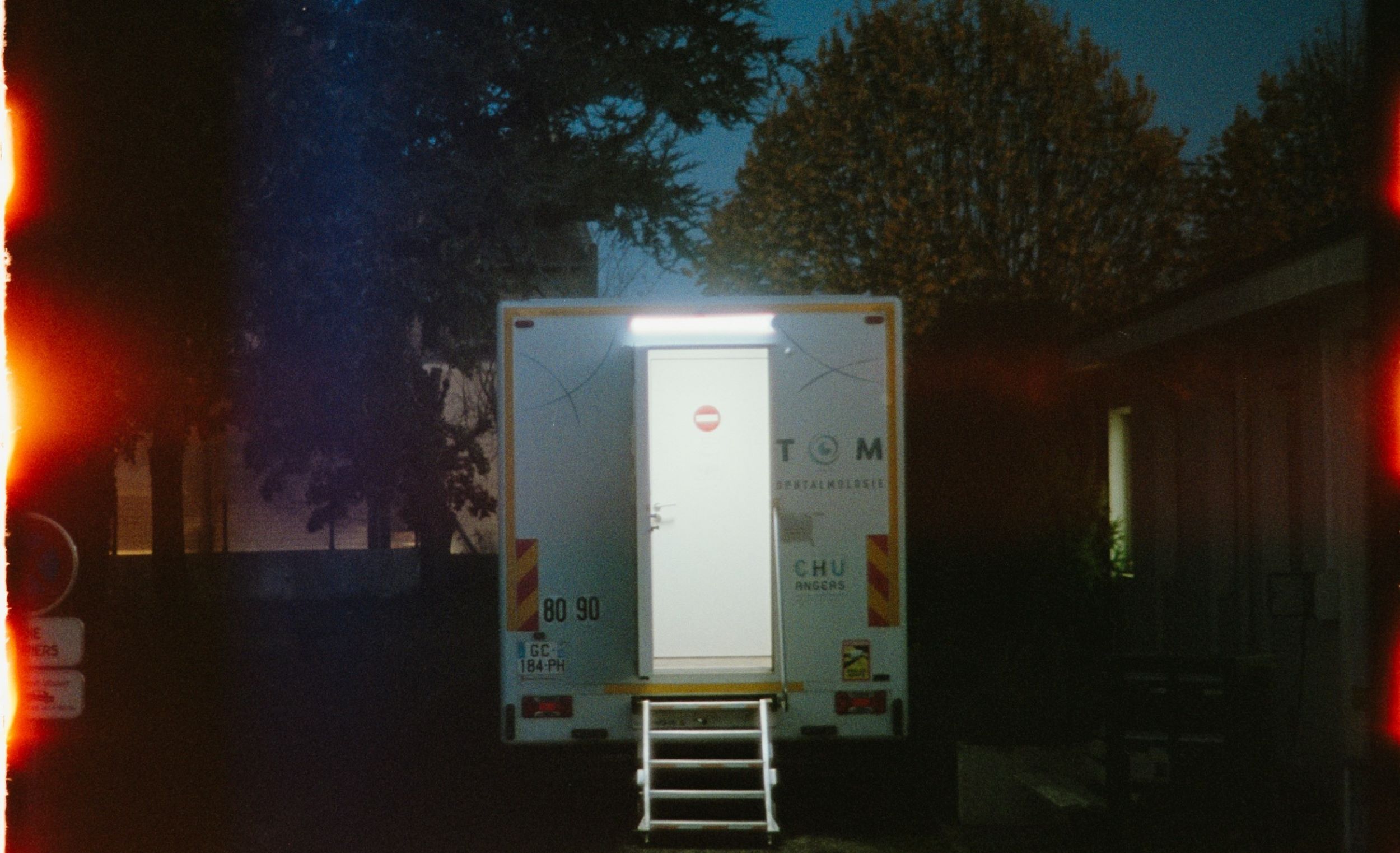 An open door welcomes patients to the mobile clinic.